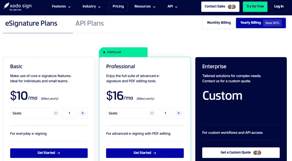 xodo sign pricing