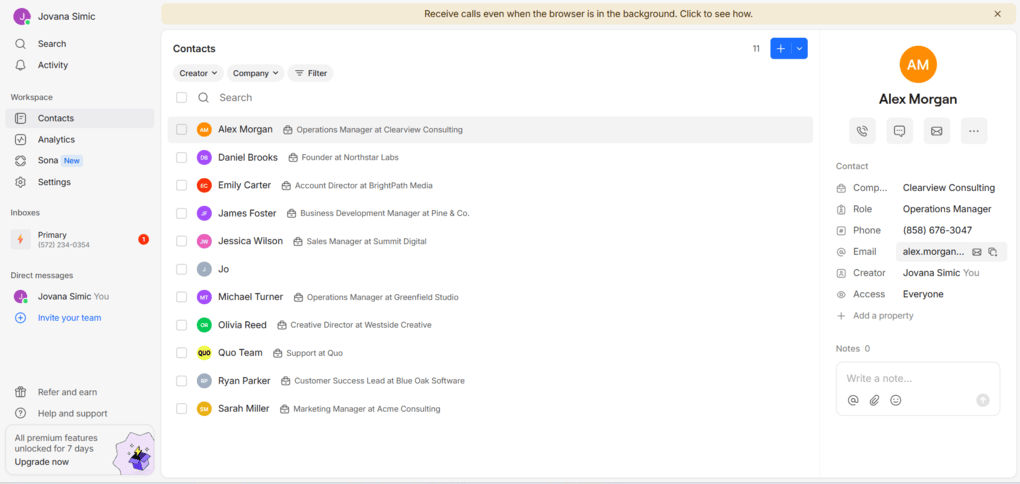 Business phone numbers and contacts (1)